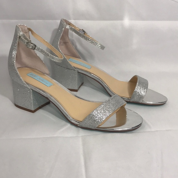 betsey johnson silver block heel